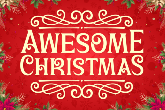 Awesome Christmas: A Curly Display Font for Festive Branding